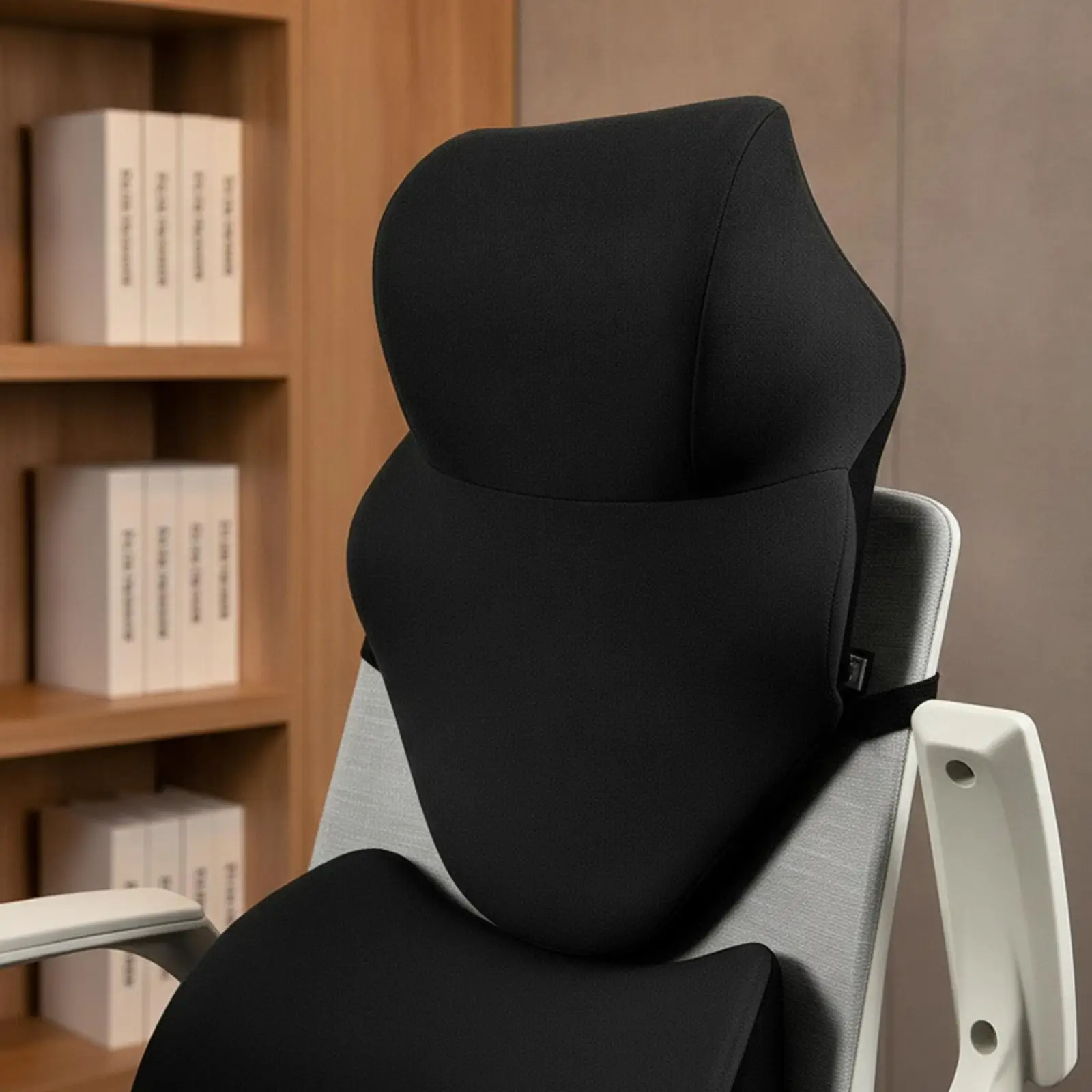 Reclining Chair Support Pillow for Office with Neck Pad and Lower Back Cushion Memory Foam Core