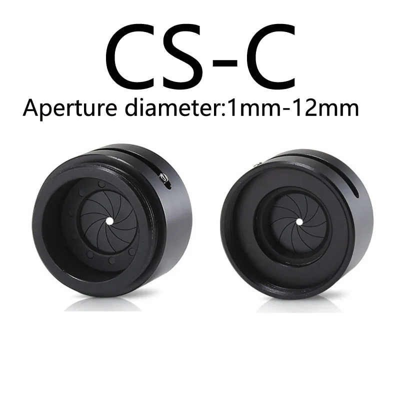 

C Mount to CS Mount Camera Lens Module Adapter Ring with Adjustable Aperture 1-12mm Iris Diaphragm