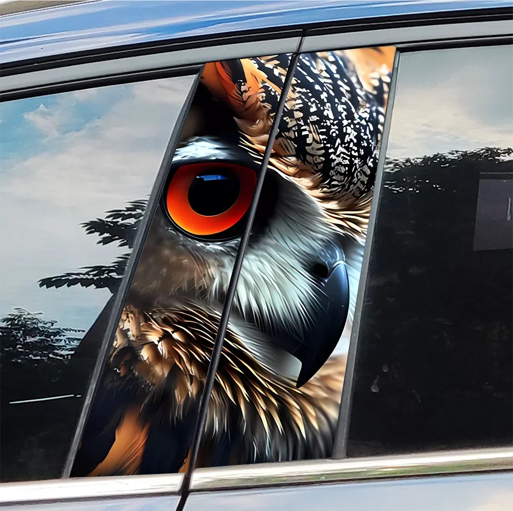 

Owl Eye Car Stickers Funny Auto B Pillar Waterproof Decoration DIY Cover Car Doors Pillar Sunscreen Decals Auto Accessories