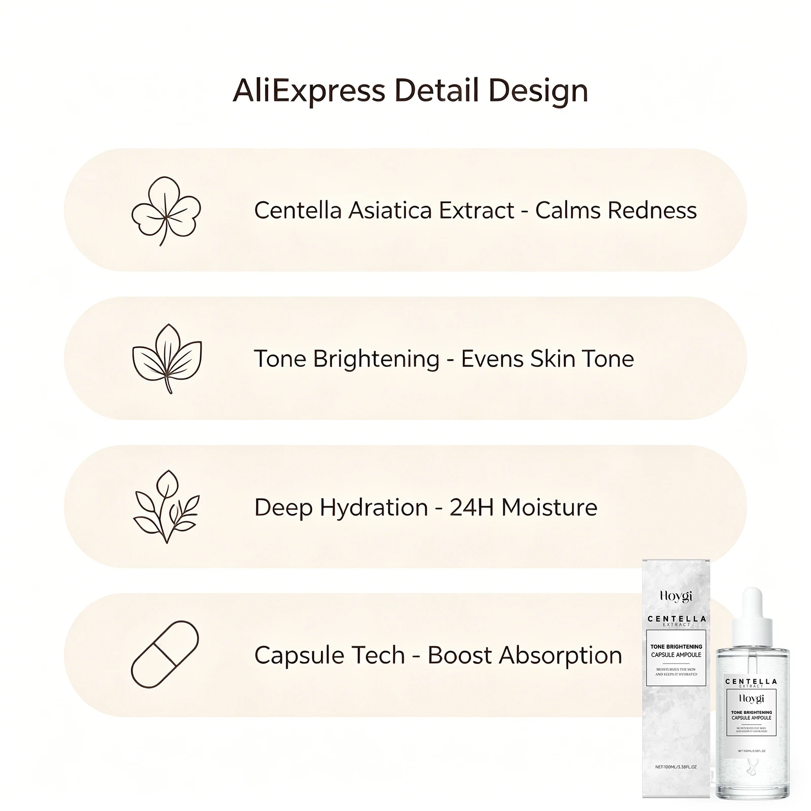 Centella Asiatica Serum Reduces Redness Restores Skin Barrier Calming & Hydrating Facial Serum for Glowing Skin Daily Care