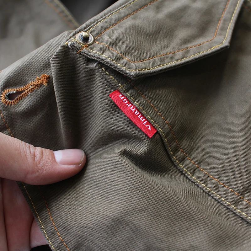 Spring New Japanese Retro Woven Twill Cargo Vest Men's Fashion 100% Cotton Washed Sleeveless V-neck Multi-pocket Casual Coat