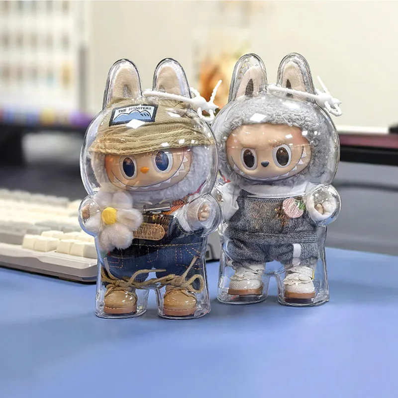 Dust Case Transparent Protective Shell for Labubu Standing Posture Doll Accessories Doll Accessories
