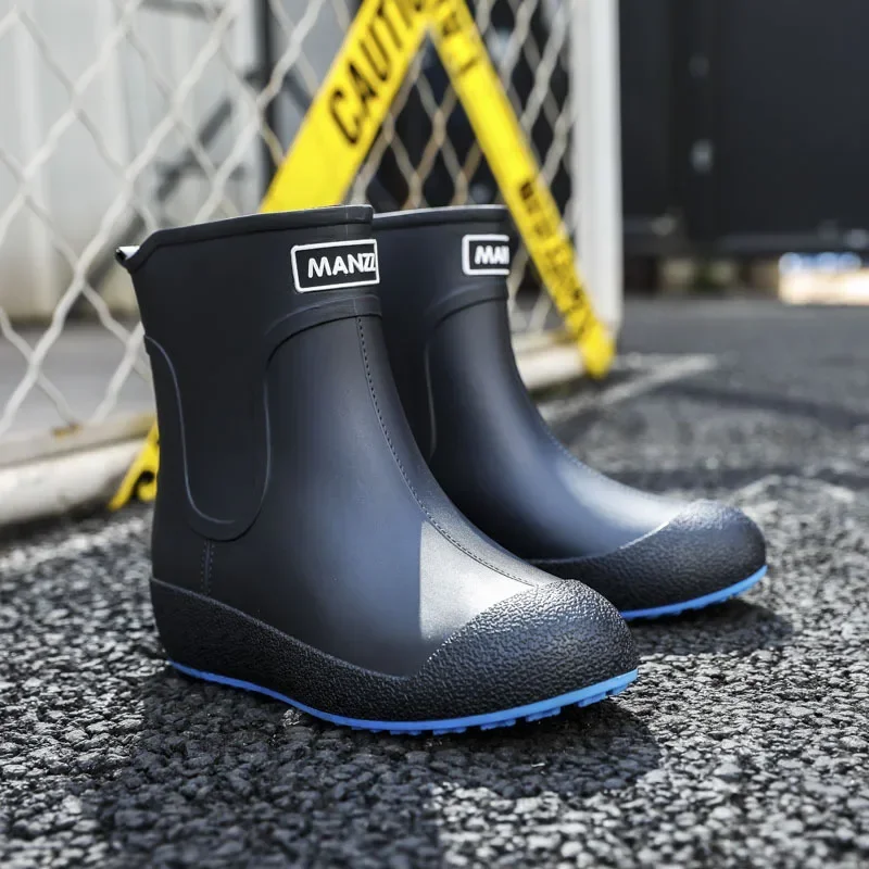 Botas de goma para hombre, botines de plataforma impermeables, Botas de lluvia antideslizantes para exteriores, 2024