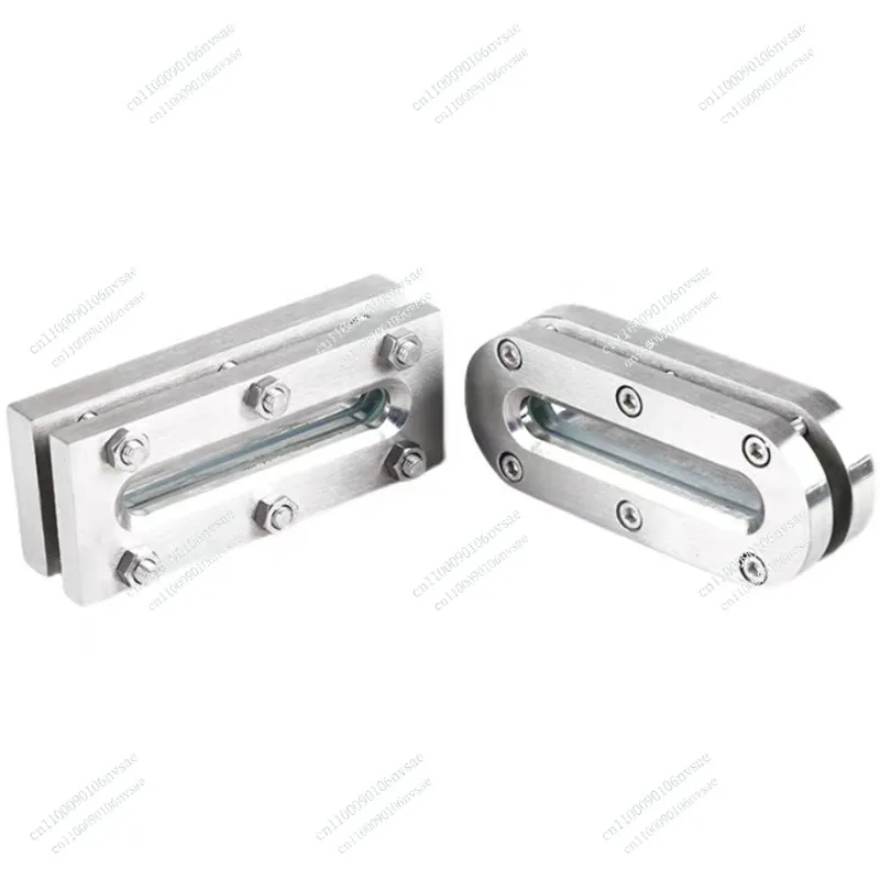 Flat Liquid Level Viewer Hexagon Head Bolt Mount For Frame 200 SS304 Rectangular Sandwich Long Strip Sight Glass