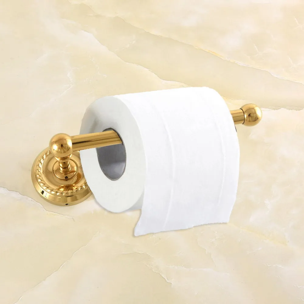 

Gold Color Brass Wall Mounted Bathroom Toilet Paper Roll Holder Bathroom Accessory mba615