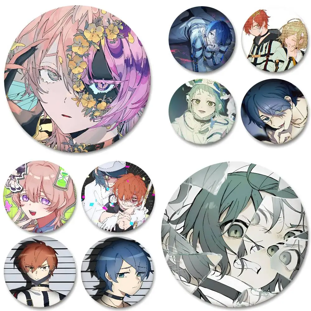 Anime Cartoon Figuren Milgramm Abzeichen Runde Abzeichen Weißblech Münze Brosche Kleidung Rucksack Zubehör Anstecknadel