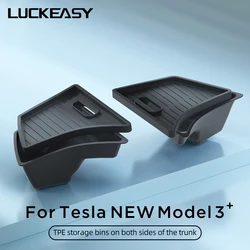 For Tesla Model 3 Highland 2024-2025 Car Rear Trunk Storage Box Interior Accessories Left And Right Side Organizer Storage Box