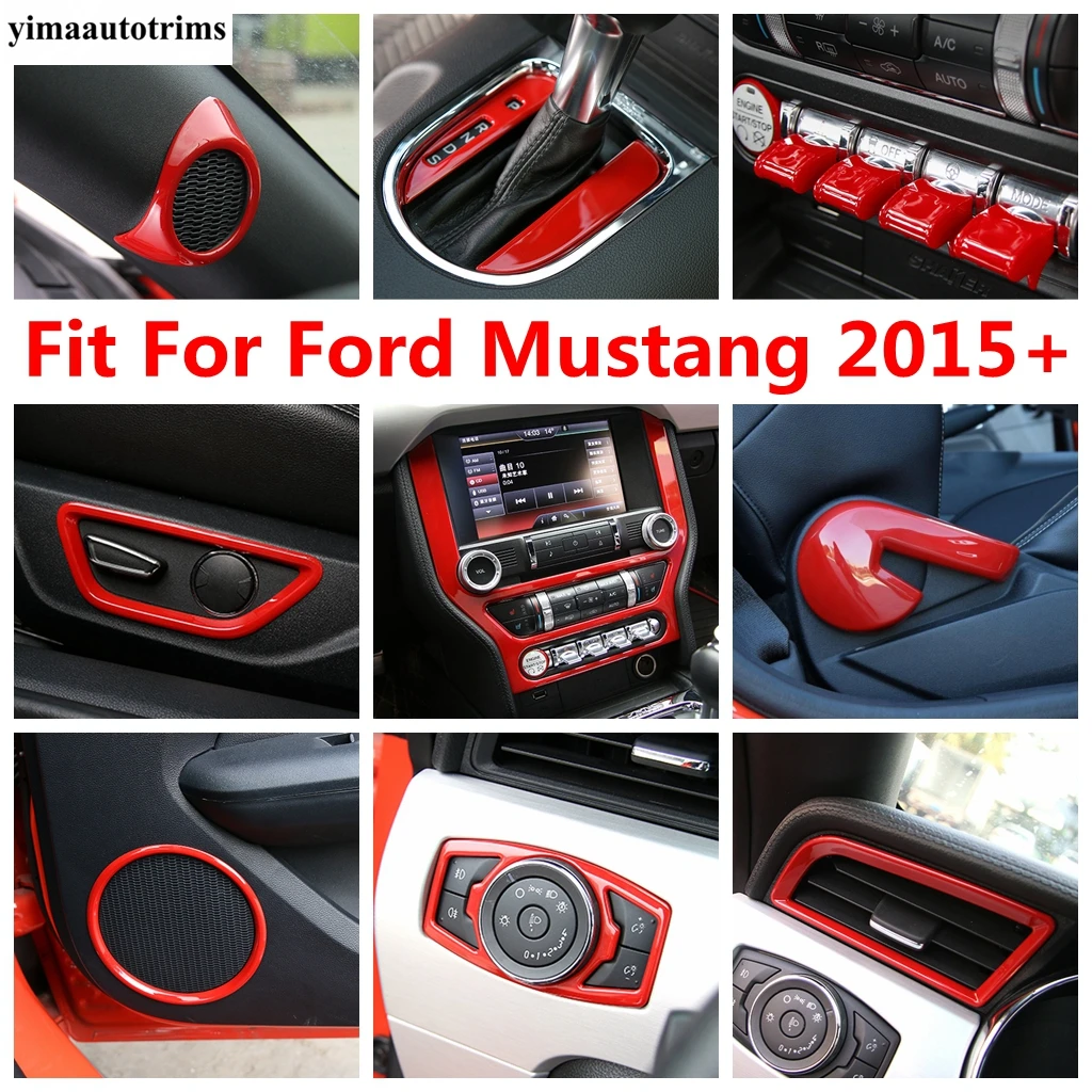 

Door Speaker / Head Light / Handle Bowl / Gear Shift Panel /Water Cup Cover Trim For Ford Mustang 2015-2022 Accessories Interior