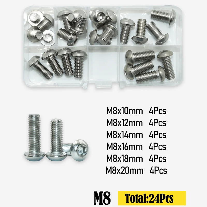 M2 m3 m4 m5 m6 Edelstahl Sechs kant knopf Innen sechs kant schraube Sechs kant gewinde Maschinen schraube für Motorrad Roller ATV Moped – Detail 5
