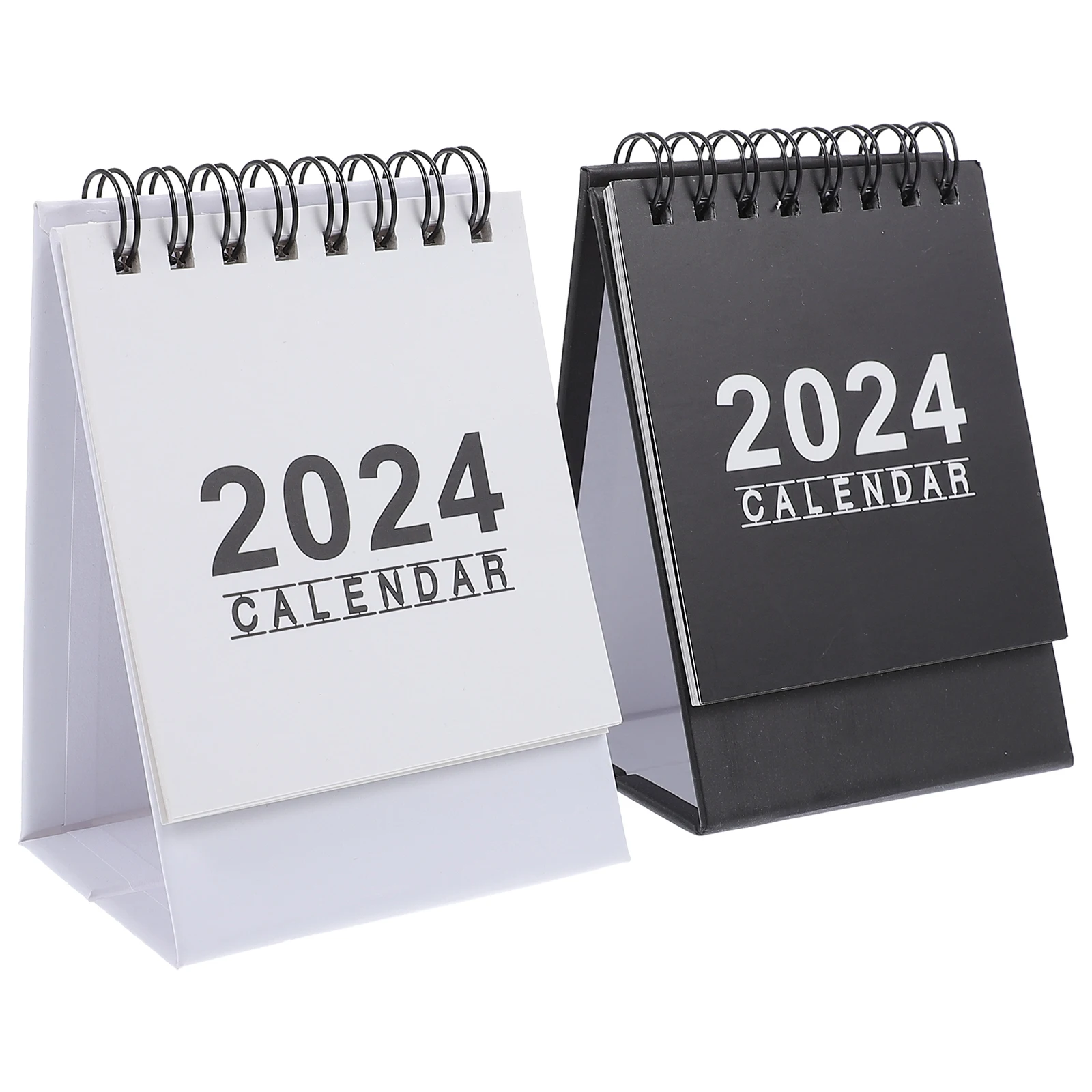 

2pcs Mini Desktop 2024 Tabletop Monthly For Office Home Desk Organizer Standing Calendar Portable Small Calendar 2024