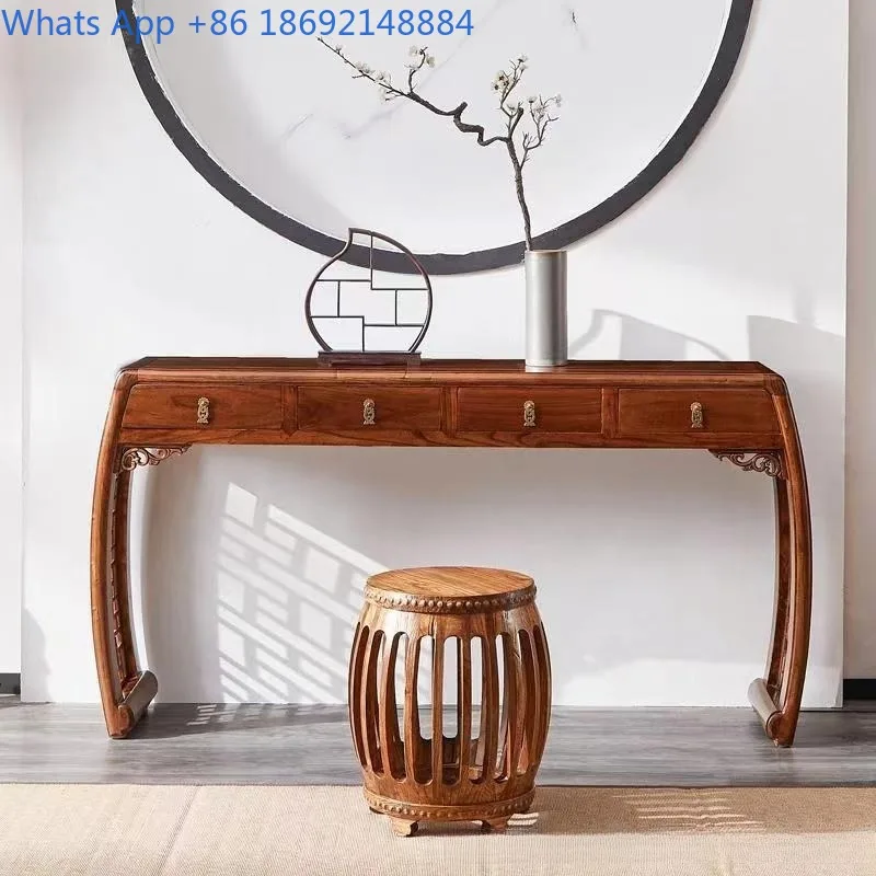 

New Chinese Style Entrance Table, Altar Table, Old Elm Wood Classical Entryway Table, Simple Living Room Solid Wood Side Table