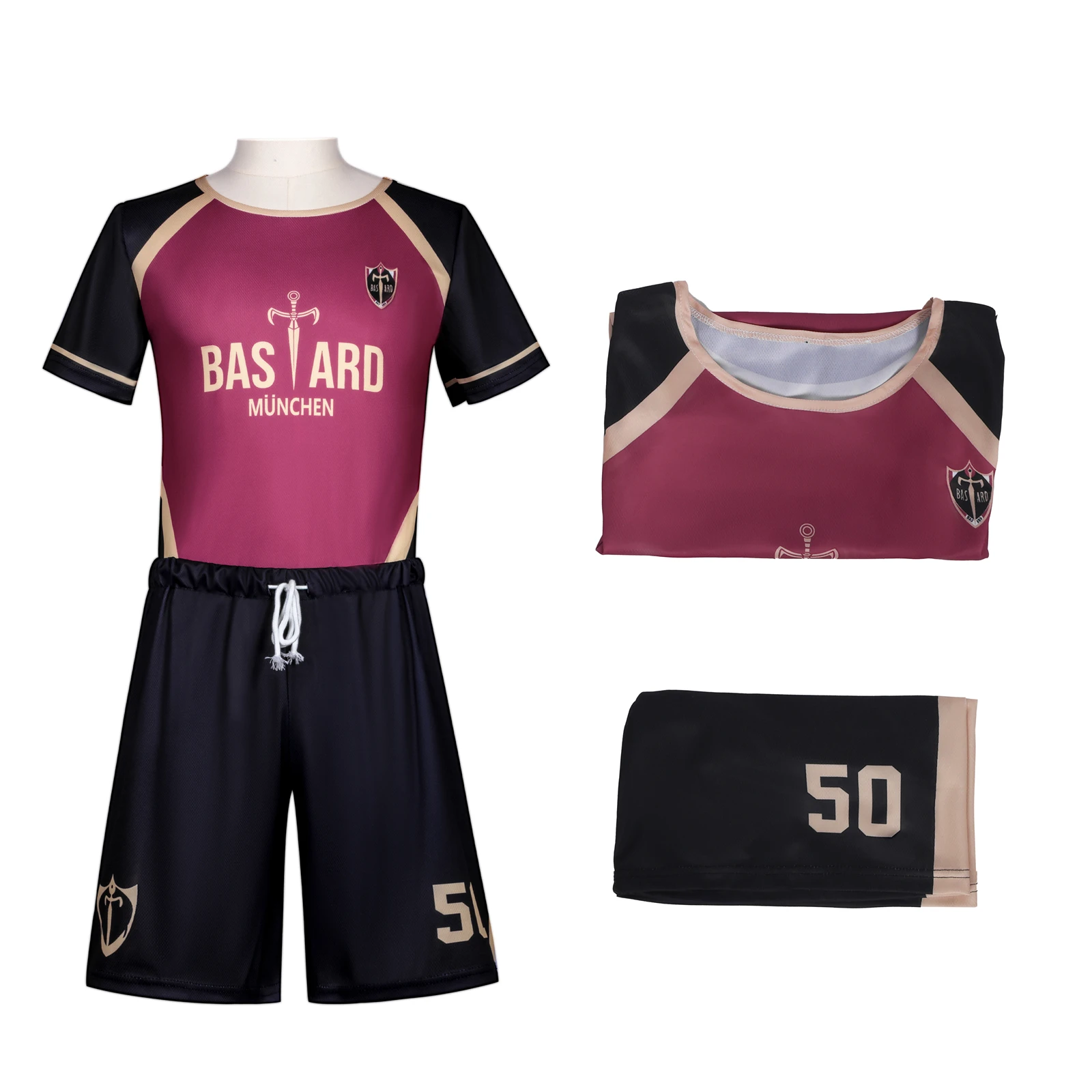 

Lock Munchen Yoichi Isagi Cosplay Jerseys T-Shirt Black Casual Short Sleeved Short Pants Tee Merch Tracksuit