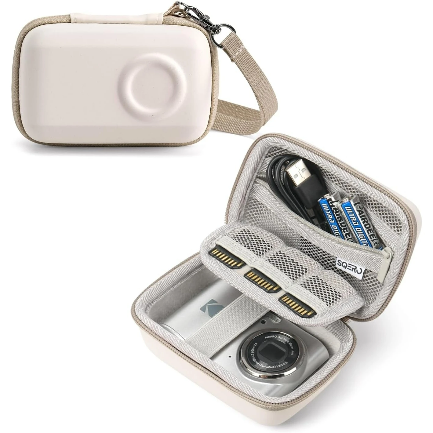 

Digital Camera Case for KODAK PIXPRO FZ55/FZ45 & CAMKORY 1080P - Compact Travel Bag with 3 SD Card Slots,Small Lightweight Pouch