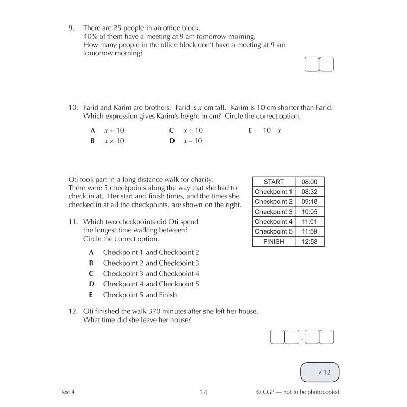 11 CEM اختبار 10 دقائق مشاكل الكلمات الرياضيات الذين تتراوح أعمارهم بين 910 مع طبعة عبر الإنترنت منشورات مجموعة التنسيق بين كتب CGP 9781789084412 #5
