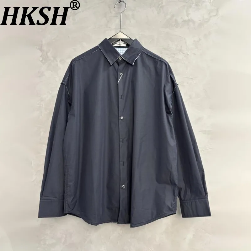 

HKSH Autumn New Man Niche Design High Sense Patchwork Personality Shirt Top Fashion Trend Versatile Casual Jacket Shirts HK11936