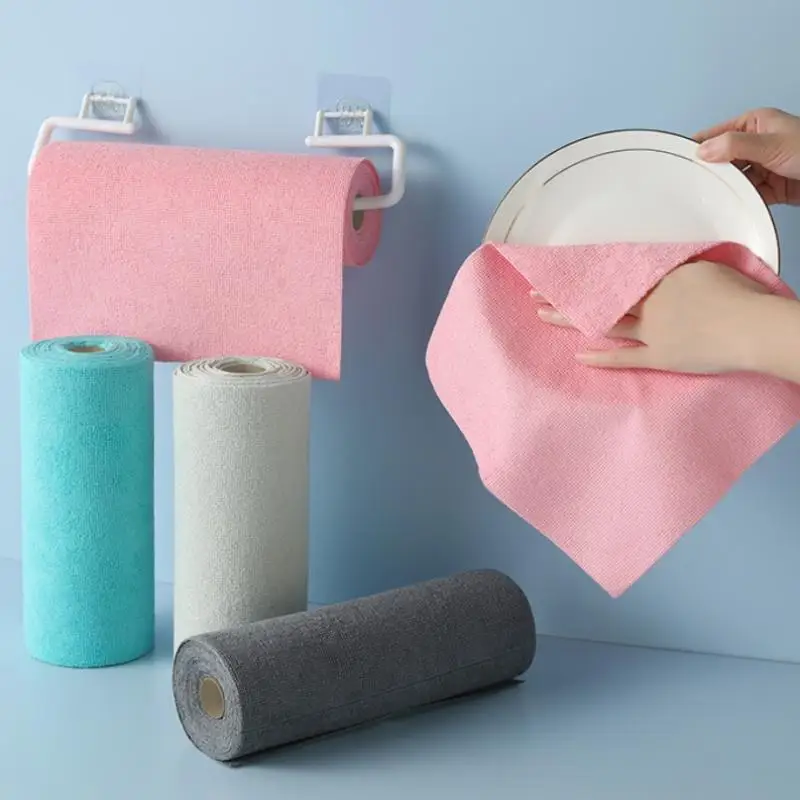 1 Roll/20pcs Microfiber Cleaning Cloths Reusable Lint-Free Towels Ideal For Kitchen Super Absorbent, Quick-Dry Kitchen Towels