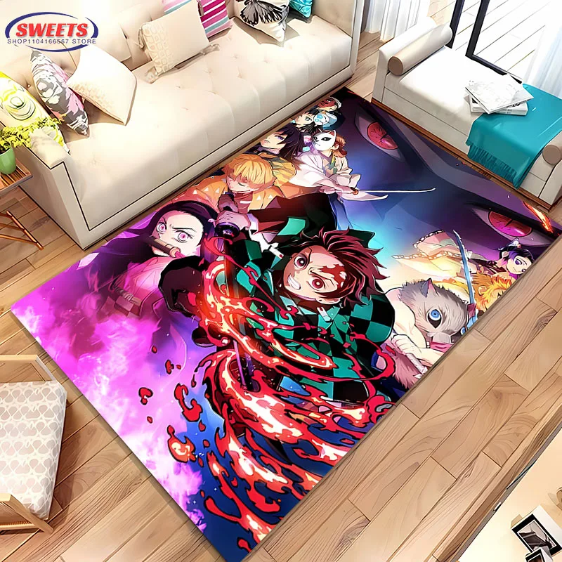 3D Japan Anime K-Kamado Nezuk0 Demon S-Slayer Carpet, Rug for Living Room Bedroom Sofa Kitchen Doormat Decor Non-slip Floor Rug