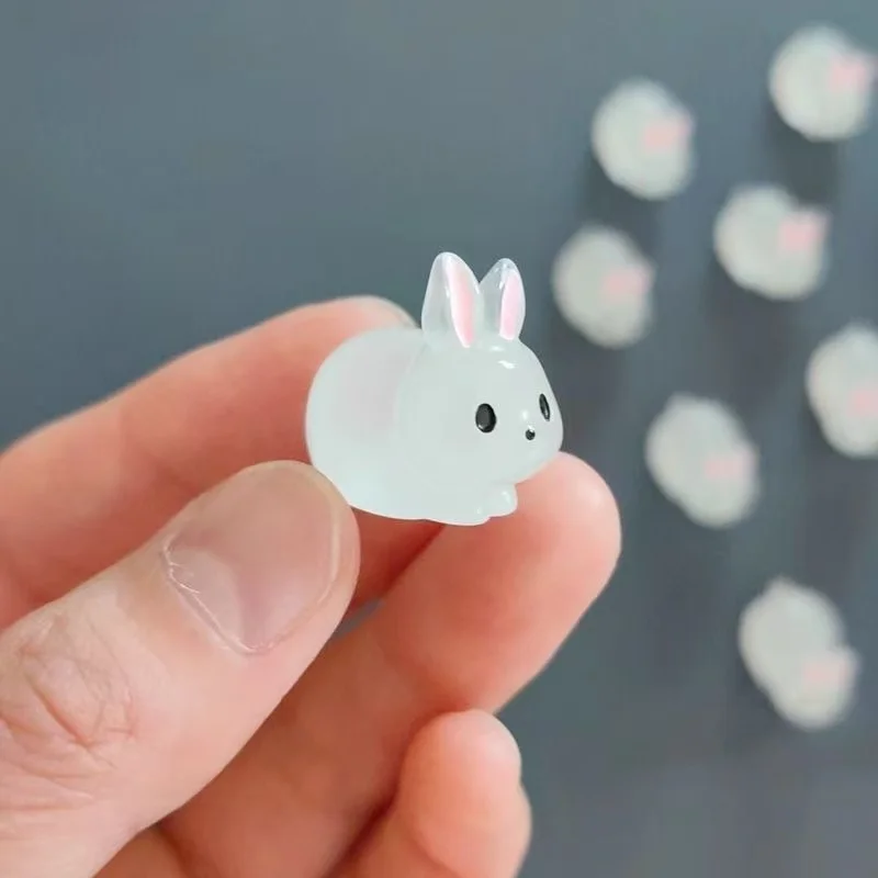 60 Buah Lampu Malam Model Kelinci Aksesori Patung Dekorasi Desktop Rumah Kreatif Hewan Kelinci Gemuk Lucu Hadiah Ornamen Kecil