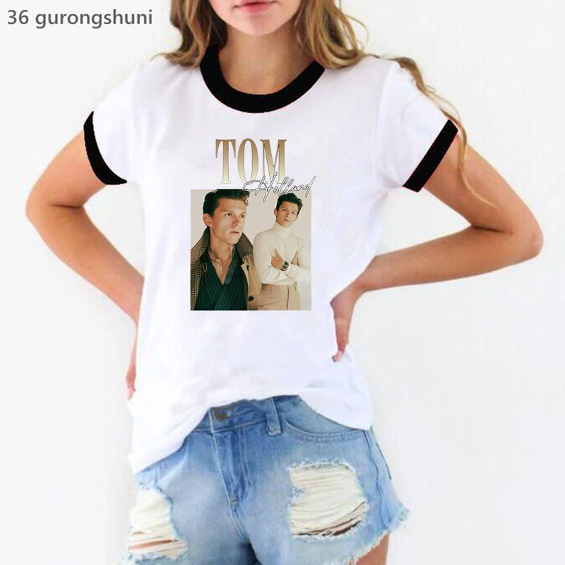 Tom Holland Print Tshirts Women I Survived My Trip To Nyc T Shirt Femme Summer Fashion Tops Tee Shirt Female Harajuku Shirt