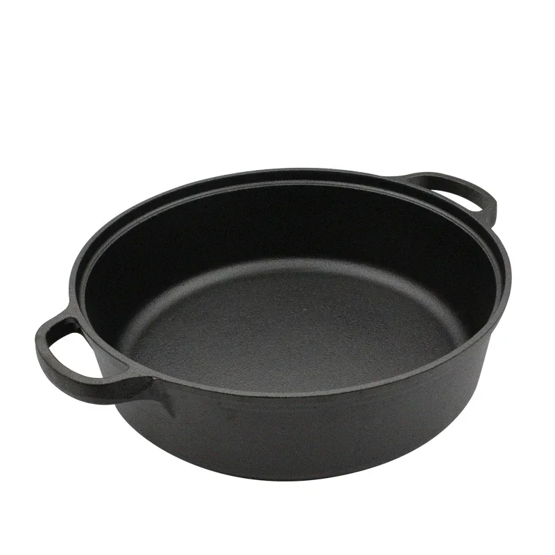 Thickened cast iron frying pan, deepened multi-use pan, uncoated non-stick pan, pancakes, omelette water