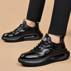 Retro Luxury Genuine Leather Platform Shoes for Men Autumn Soft-soled Men's Casual Sneakers Fashion Sports Sapatos Para Hombre