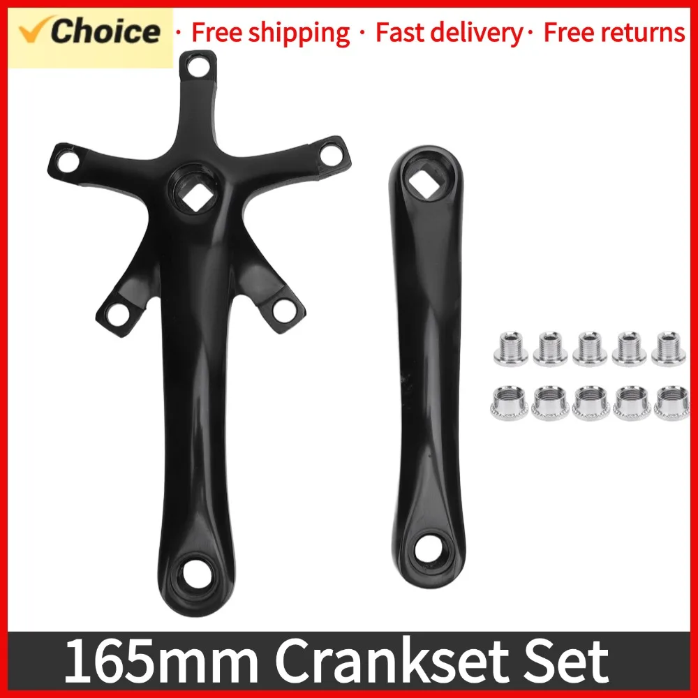 

Cycling Crankset Strong Structure 165mm Crankset Set Aluminium Alloy Crank Arm Set for Travel Outdoor Activities Riding Crankset