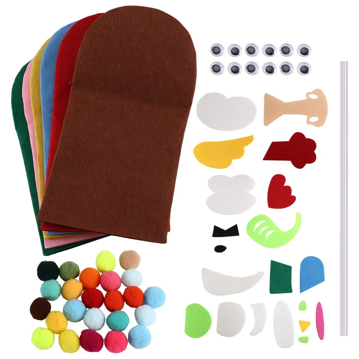 DT38 Hand Puppet Tool Kit DIY Handmade Material Package Felt Craft Supplies Role-Playing Toy Game, Craft Felt Socks Doll Kit