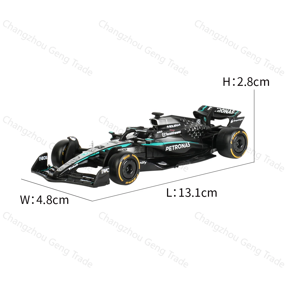 Bburago 1:43 Mercedes-AMG 2025 W16 E الأداء # 63 # 12 F1 Formula Car Die Cast Vehicles ألعاب سباق نموذجية قابلة للجمع #4