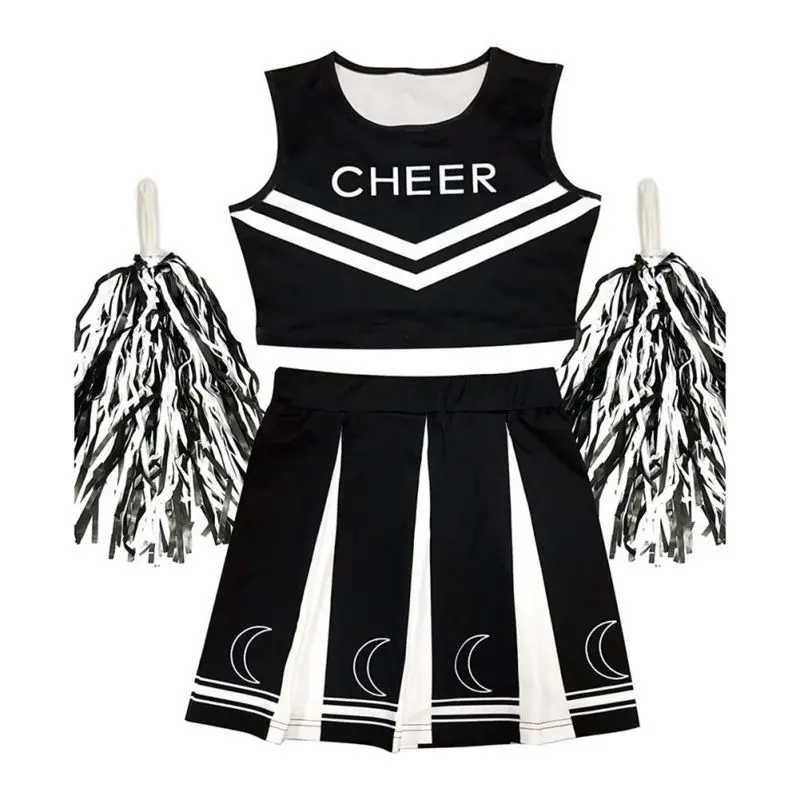 

Women's Cheerleader Costume Uniform Cosplay Outfit Halloween Dance Cosplay Outfit Carnival Party Sleeveless Pleated Print Dress