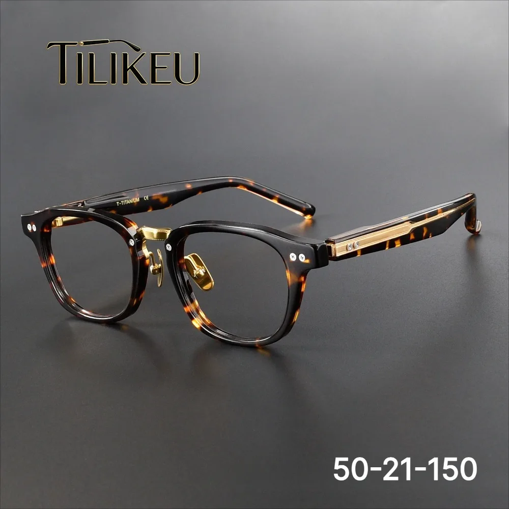 Japanese Handmade Acetate Full Rim Square Eyeglasses Frame for Men M-151 Vintage Large Frame Computer Prescription Glasses New
