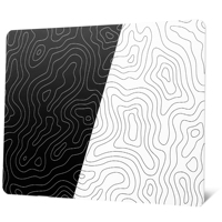 XVX Black/White Glass Mouse Pad Topographic Map Large Glass Gaming Mousepad Speed and Precision Suitable for Gaming