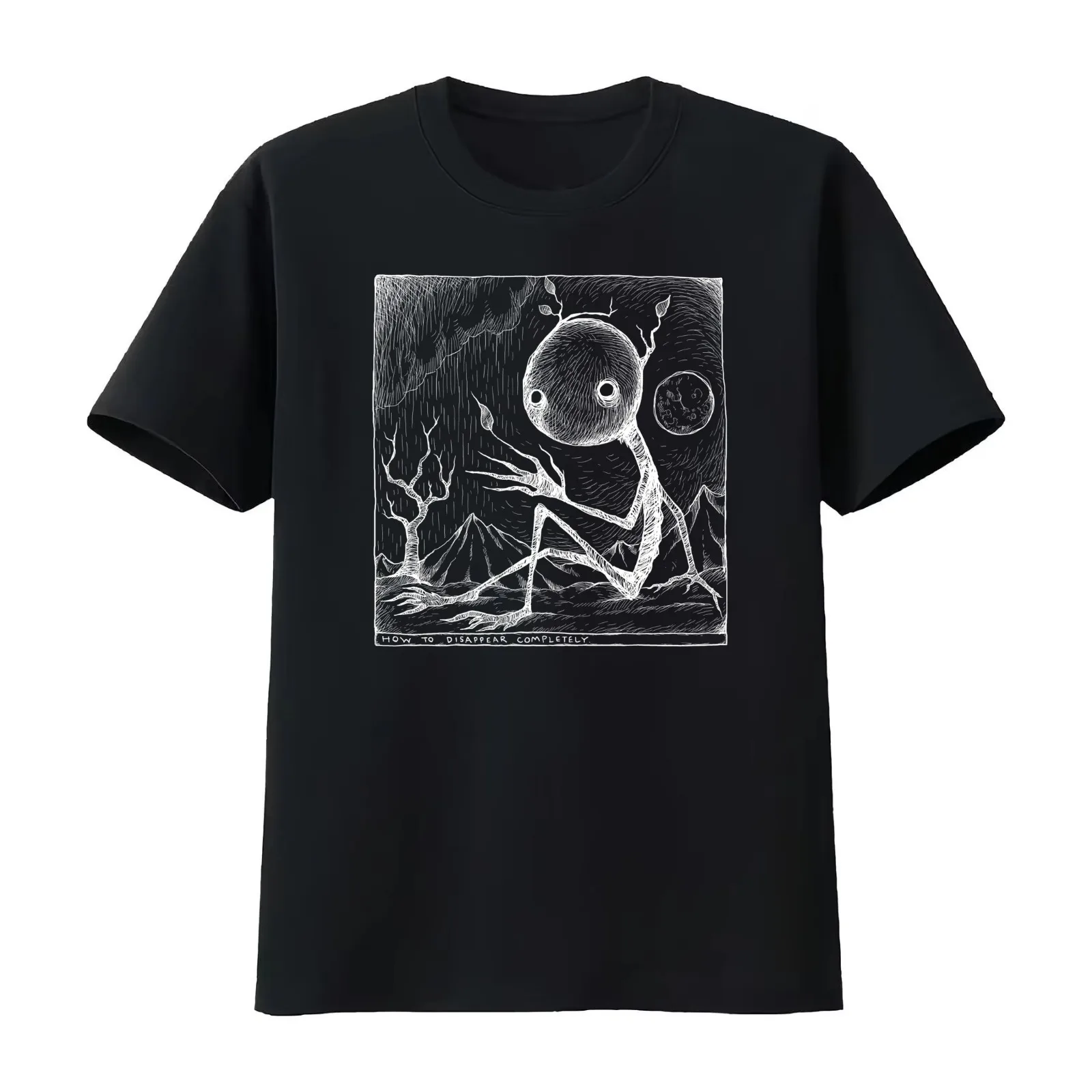 How to Disappear Completely - Illustrated lyrics - inverted T-Shirt Summer Casual Cotton Tee Oversized Streetwear Tops