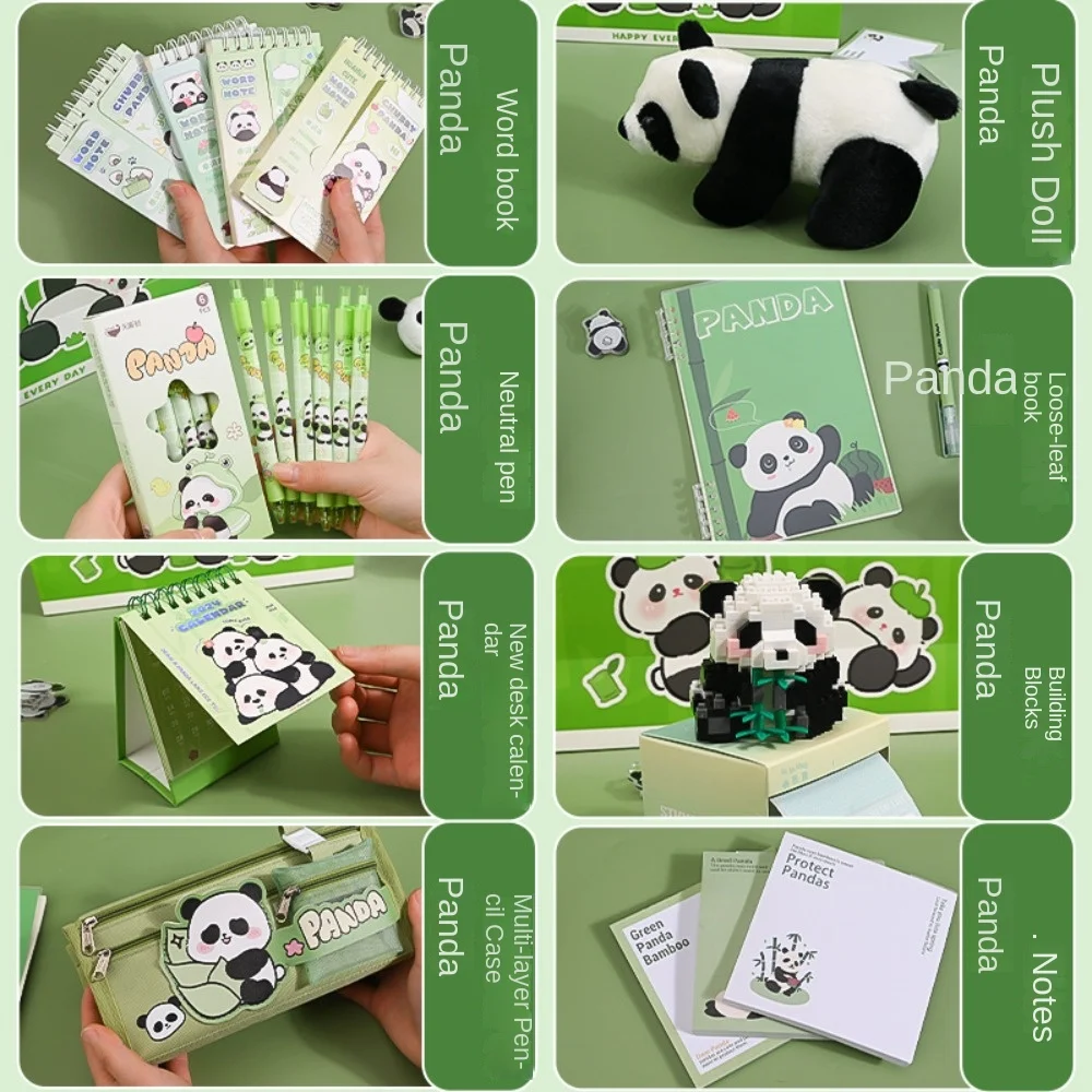 Fashion Large Capacity Gift Box Panda Stationery Set Abundant Cute Study Stationery Pencil Case School Supplies for Students