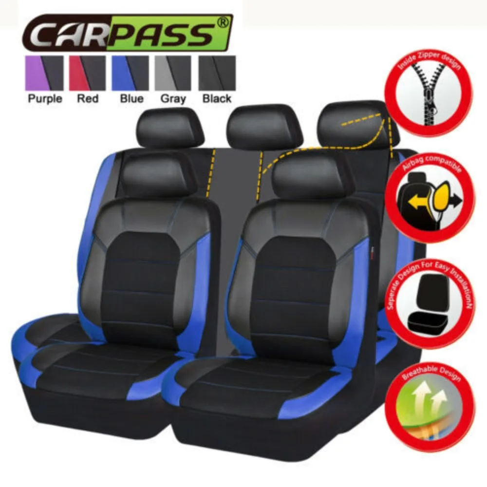 

Universal Car Seat Covers Black Fashions Sports Seat Covers PVC Fabric Car Seat Cover Universal Interior Accessories