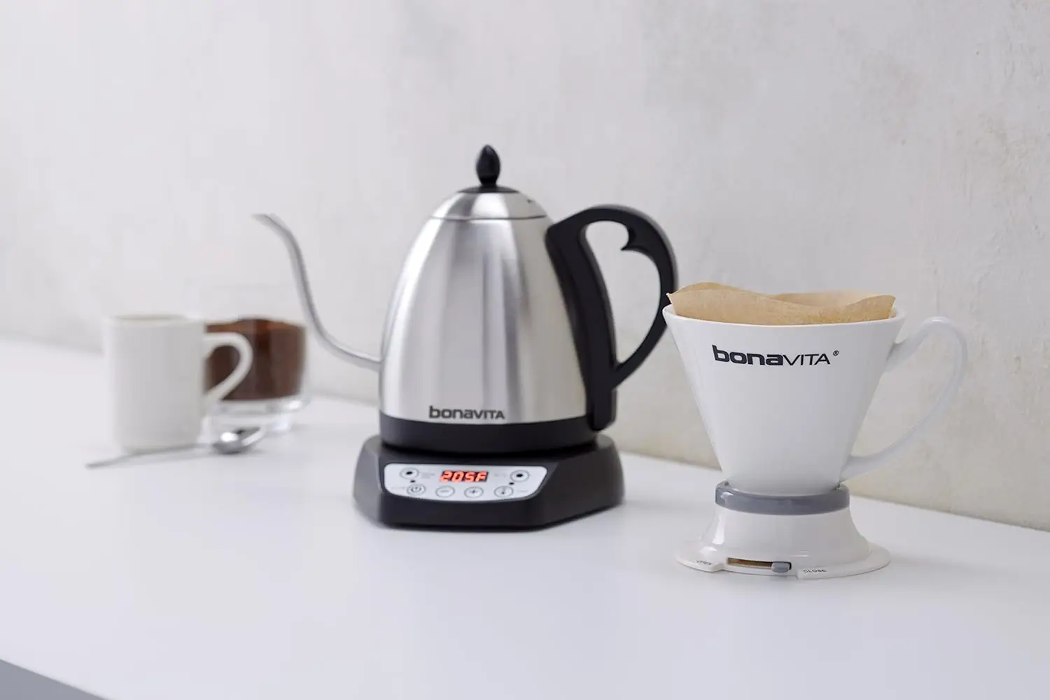 1L Digital Variable Temperature Gooseneck Electric Kettle for Coffee Brew and Tea Precise Pour Control, 6 Preset Temps,