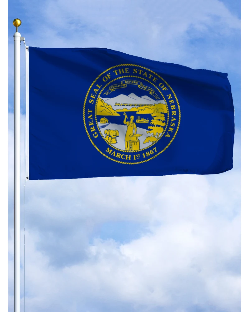 Tapiz impreso del estado de EE. UU. de la bandera del emblema de la Nebraska de 3×5 pies para la decoración
