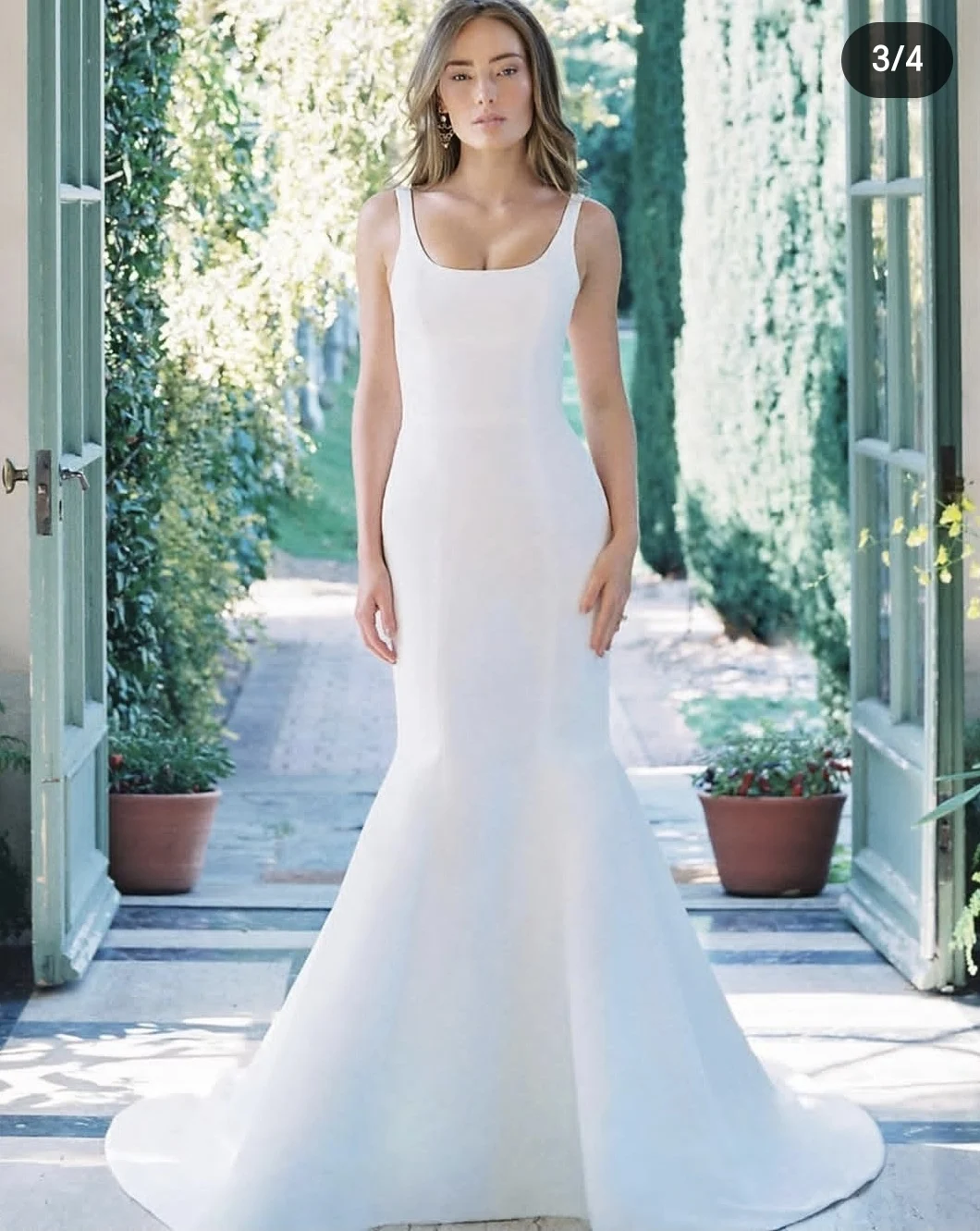 

Wedding Dress for Women 2025 Square Collar Spaghetti Strap Mermaid Buttons Backless Elegant Bridal Gowns vestido novia embaraza