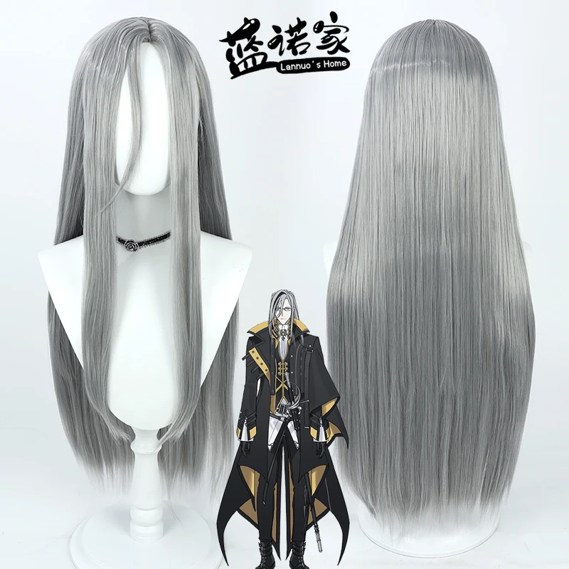 Virtual YouTube Vtuber Noir Vesper Cos Cosplay Wig Halloween Carnival Party Props Synthetic Hair Heat Resistant Fiber + Wig Cap