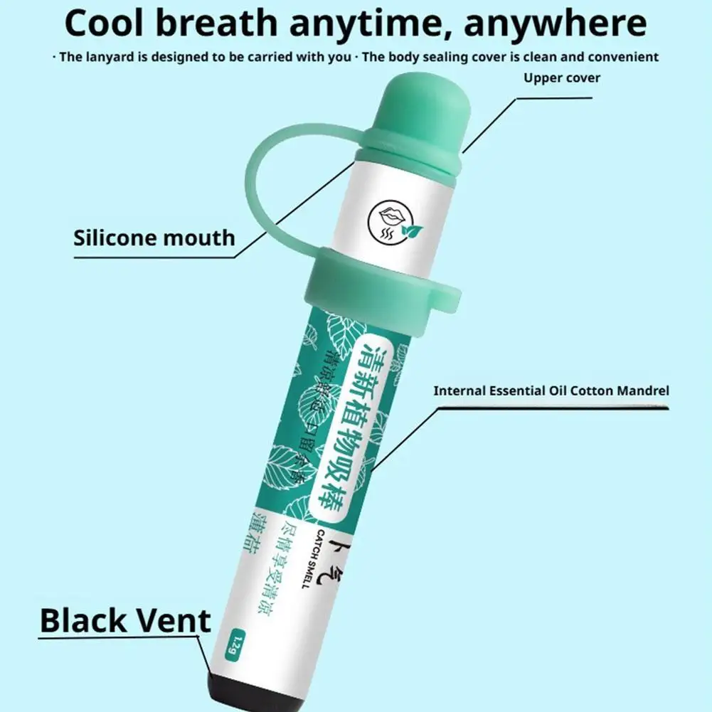 Tragbarer Kräuter-Inhalationsstift 4 Geschmacksrichtungen Menthol Eukalyptus Borneol Frischer Atem Kühlendes Aroma für Arbeit Studium Reisen Alltag – Detail 17