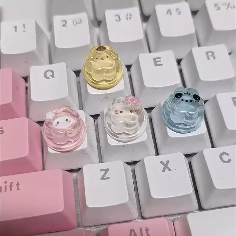 Cartoon Cute Translucent Cute Keycap for Cross Axis Mechanical Keyboard Female Love Kuromi Custom ESC WASD Cap Key Cap Game