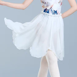 Ballet Dance Skirt for Women Adults Teen Lyrical White Black Petal-shaped Chiffon Skirt Ballerina Dance Practice Skirts
