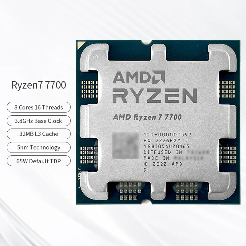 AMD Ryzen 7 7700 8 Cores 16 Threads 5.3GHz Desktop computer processor with AM5 Socket CPU