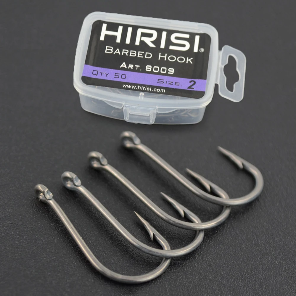 Hirisi 100pcs High Carbon Stainless Steel Micro Barbed Fish Hooks 8009 - Durable Coated Carp Fishing Hook Set