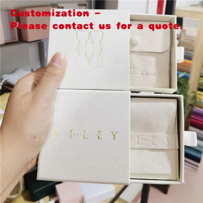 

custom.Chuanghua Beige Jewelry Box Luxury Envelope Dust Bag Jewelry Box Custom Packaging Jewelry