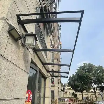 戶外涼亭仿玻璃棚門遮陽窗耐用板靜音別墅透明遮陽篷防曬涼棚帳篷 8 最佳銷售 戶外遮陽篷 - №7