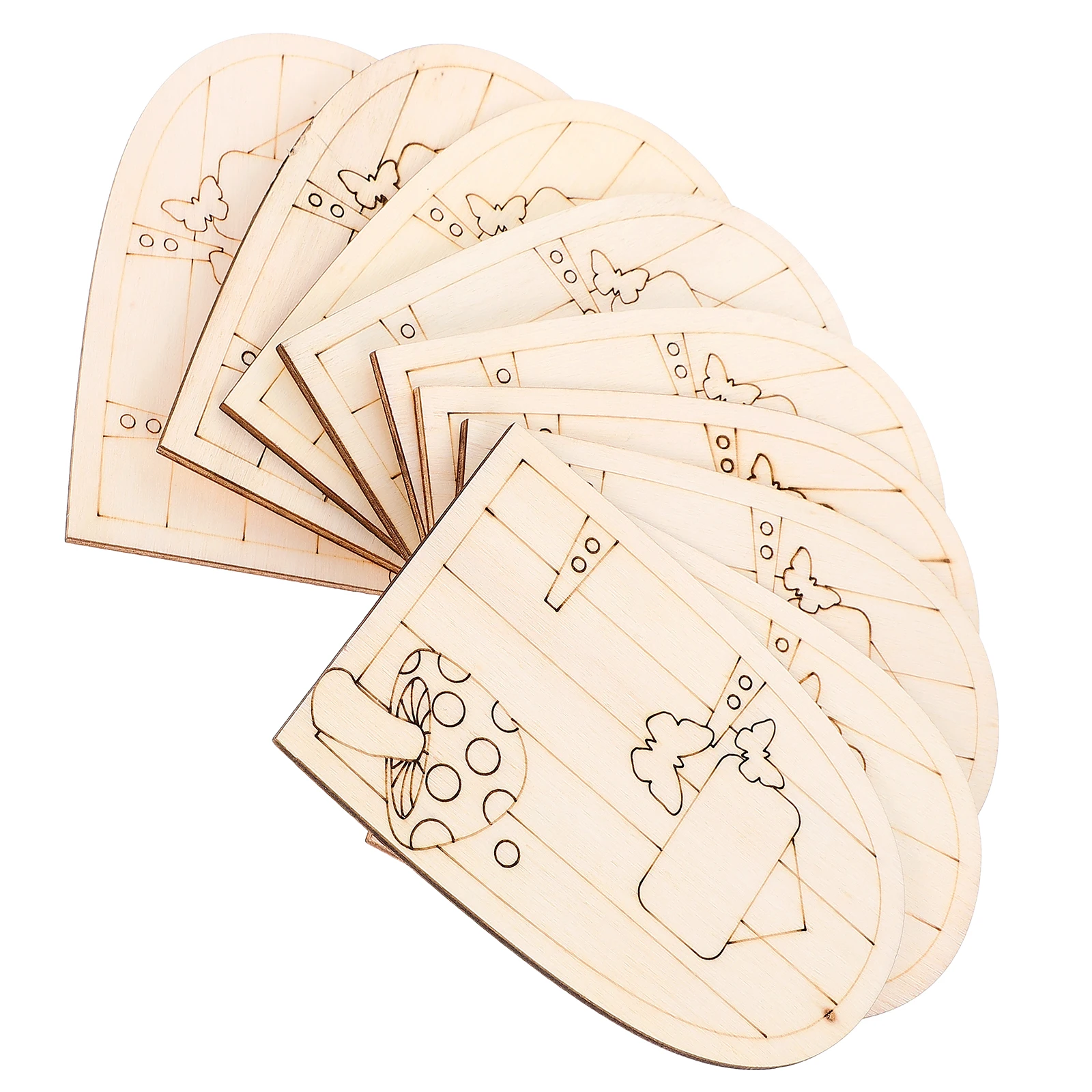 20Pcs Wooden Fairy Door Decor Miniature Home Ornament Creative Garden Tree Decoration Fairy Door Miniature Scene Decor