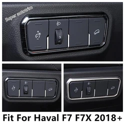 Car Head Light Lamp Headlight Switch Button Sequins Cover Trim For Haval F7 F7X 2018 - 2022 Stainless Steel Interior Accessories