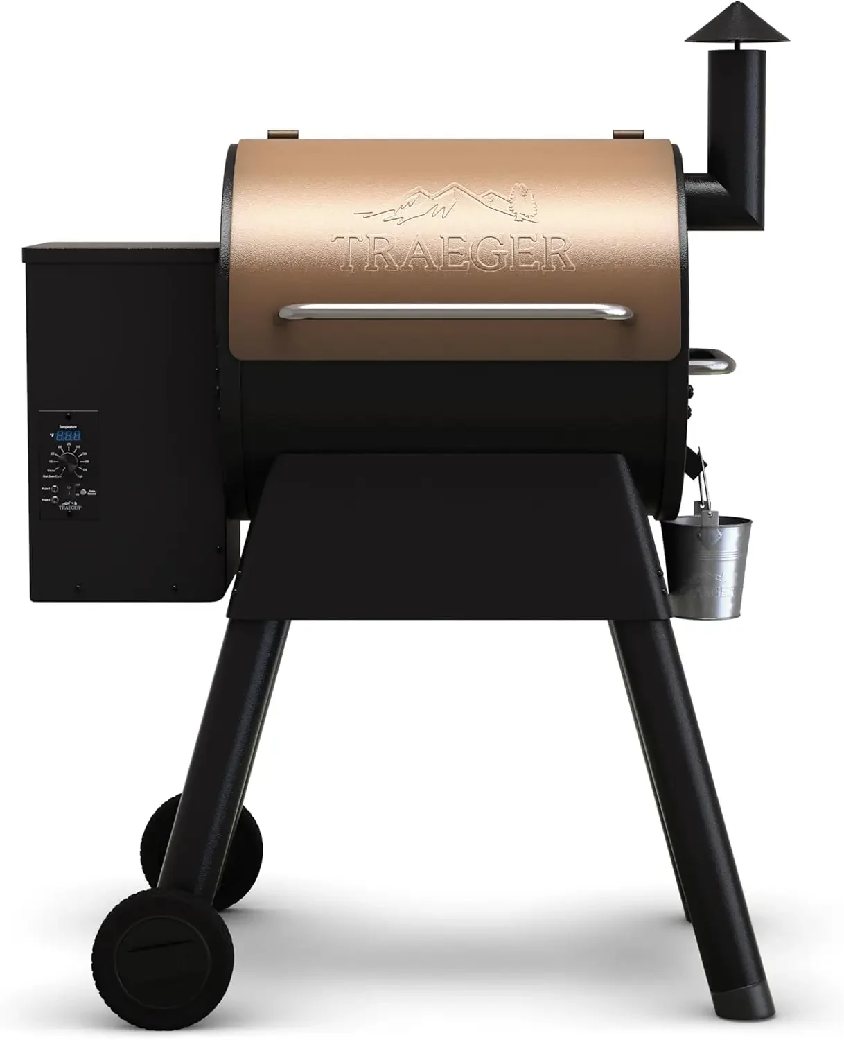 Grill Combo, 6-in-1 BBQ Versatility, 572 sq. in. Grilling Capacity, Meat Probe, 450 Degree Max Temperature, 18LB Hopper, Bronze