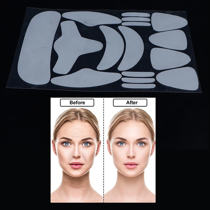 16Pcs Imitation Fabric Wrinkle Resistant Pad For Face, Forehead, Neck, And Hand Patches Skin Lifting Tool