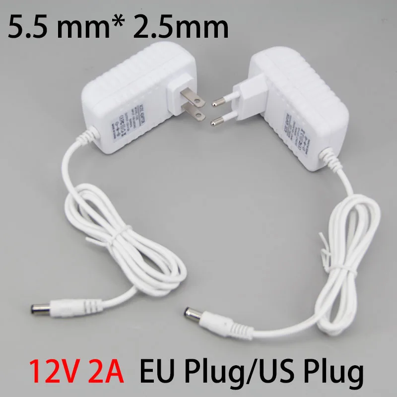 white EU US plug AC 110V-240V to DC 12V 2A 2000ma Power Supply transformer Adapter Switching Converter Charger For Strip Driver